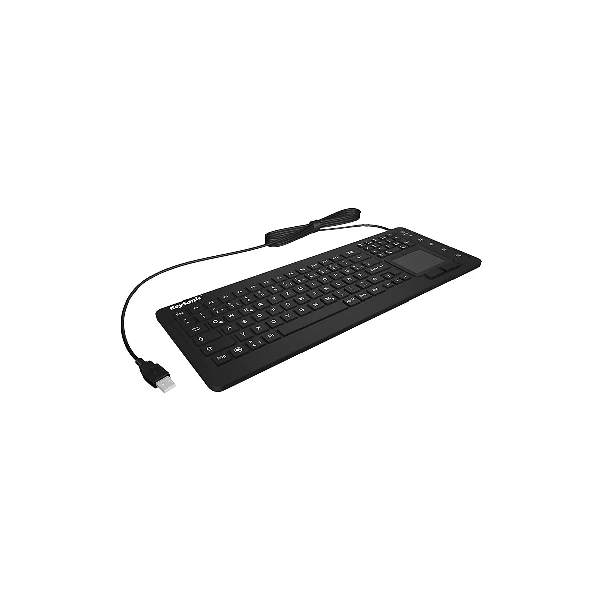 KeySonic KSK-6231INEL - Tastatur - mit Touchpad - Englisch - Schwarz