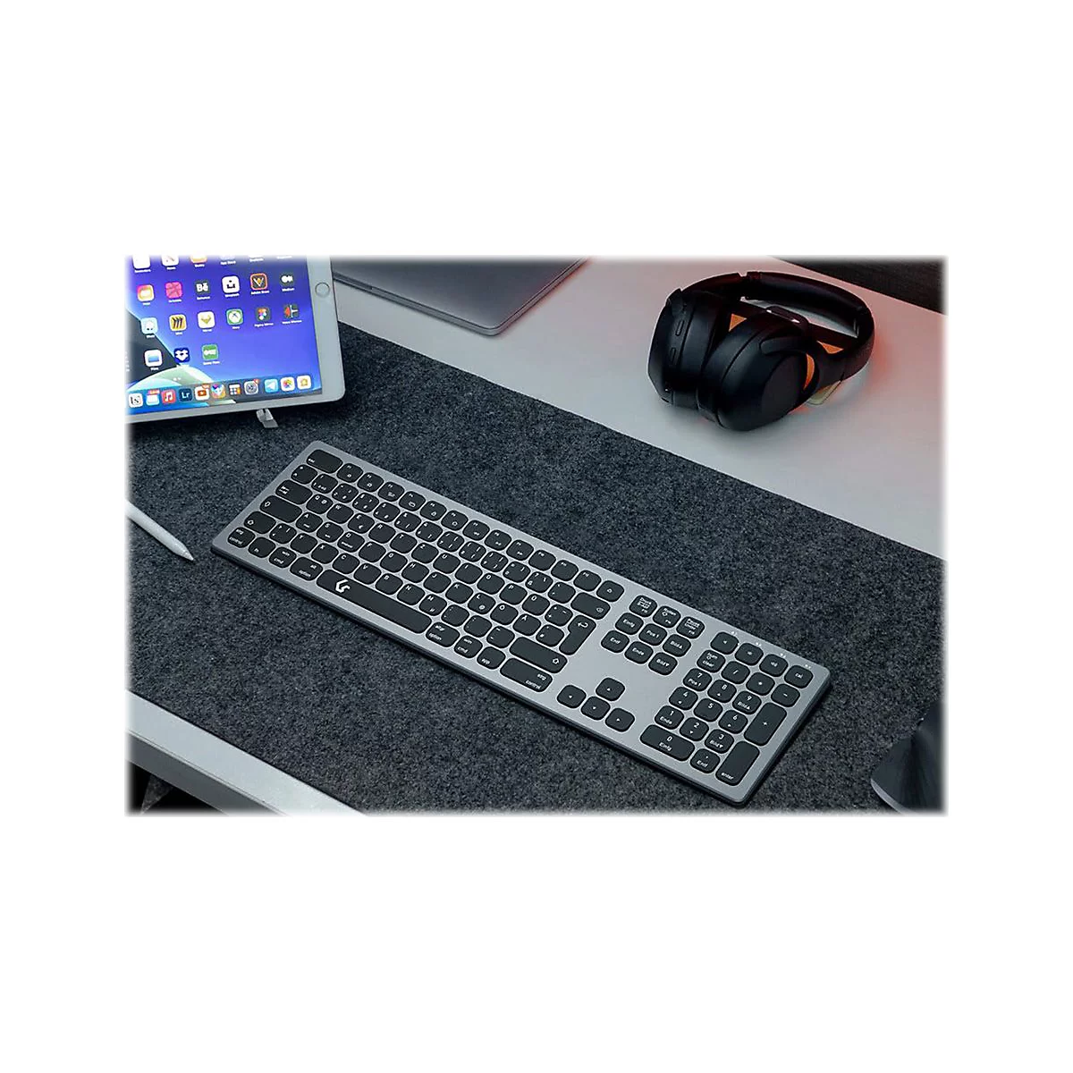 KeySonic KSK-8023BTRF - Tastatur - volle Größe - kabellos - 2.4 GHz, Bluetooth 4.0 - QWERTZ