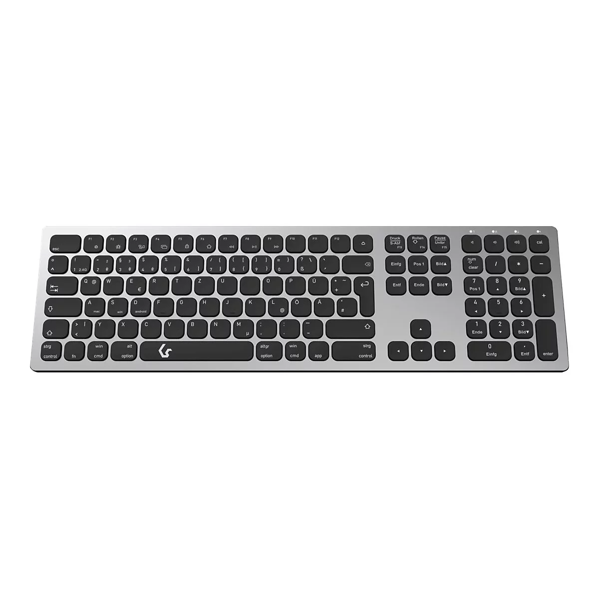 KeySonic KSK-8023BTRF - Tastatur - volle Größe - kabellos - 2.4 GHz, Bluetooth 4.0 - QWERTZ