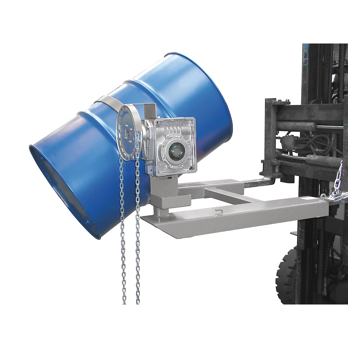 Kiepbak BAUER FD-K met ketting, staal, B 1100 x D 1245 x H 610 mm, gegalvaniseerd