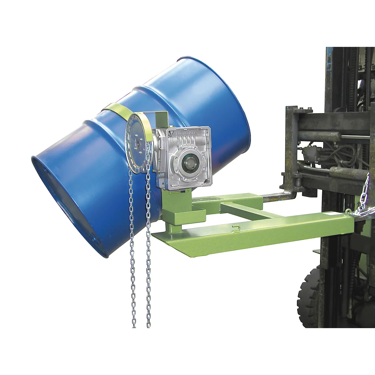 Kiepbak BAUER FD-K met ketting, staal, B 1100 x D 1245 x H 610 mm, grijs