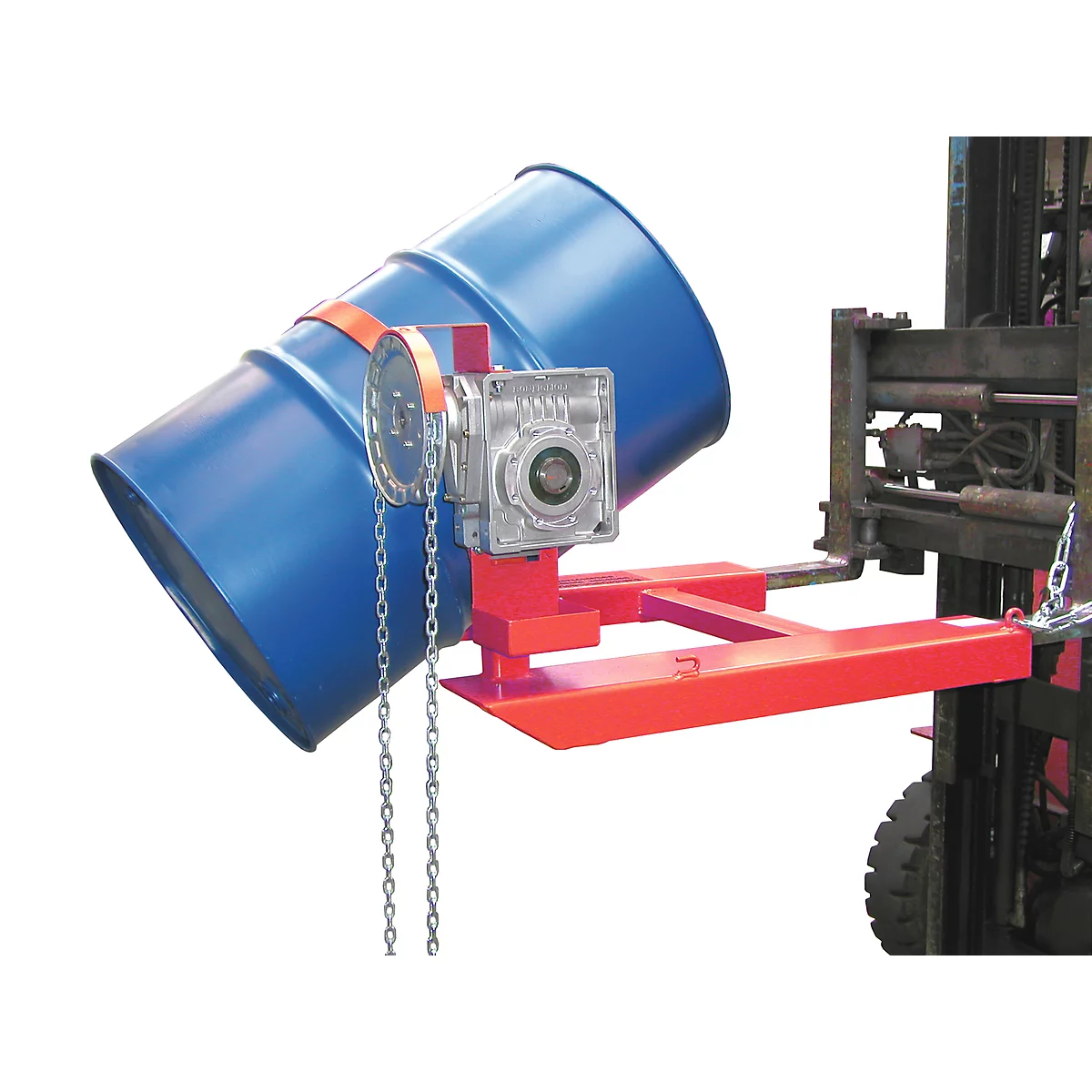 Kiepbak BAUER FD-K met ketting, staal, B 1100 x D 1245 x H 610 mm, rood