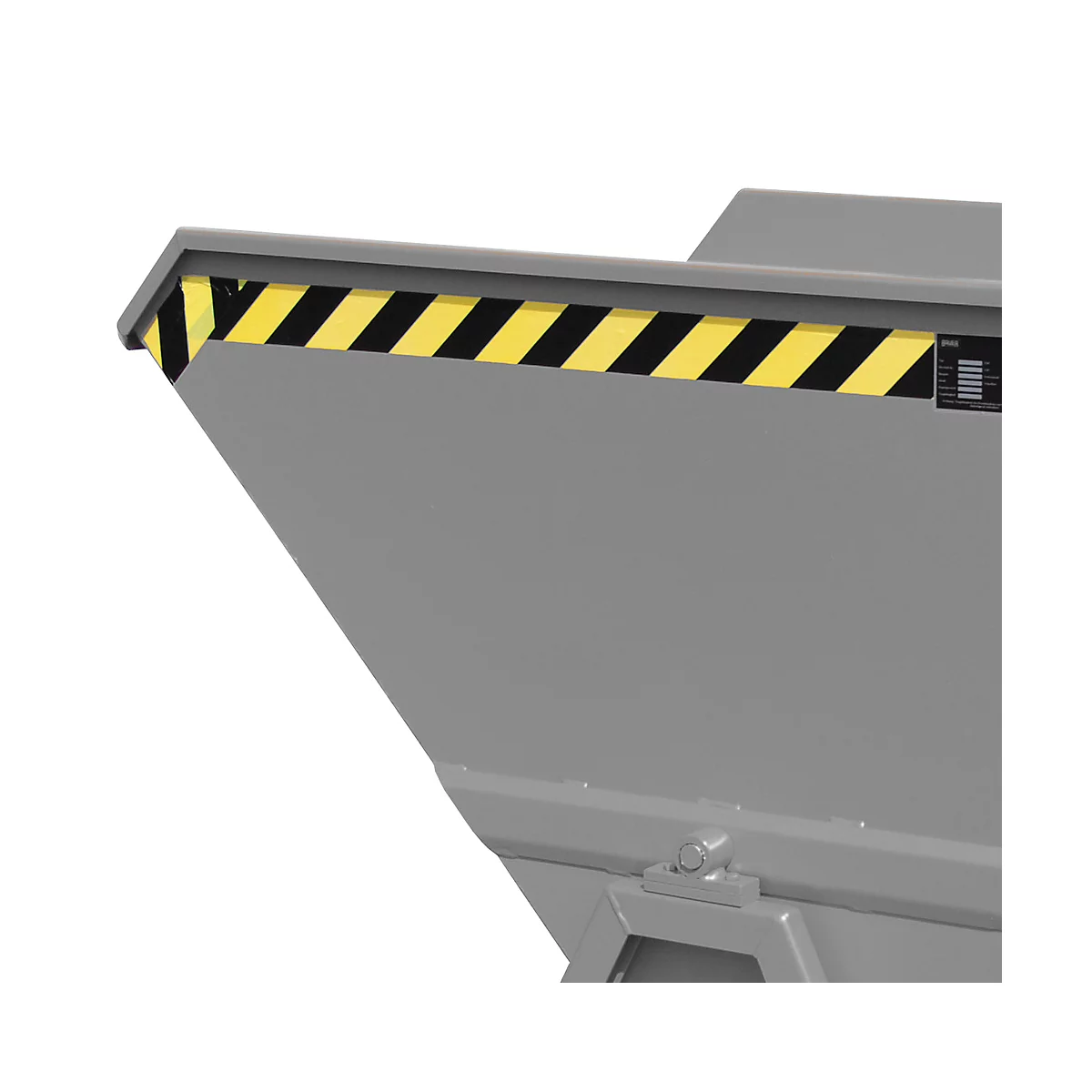 Kiepbak Bauer KS 700, staal, grijs, B 1340 x D 1200 x H 1275 mm, 700 l, tot 1000 kg, looprollen, handmatige kiepinrichting
