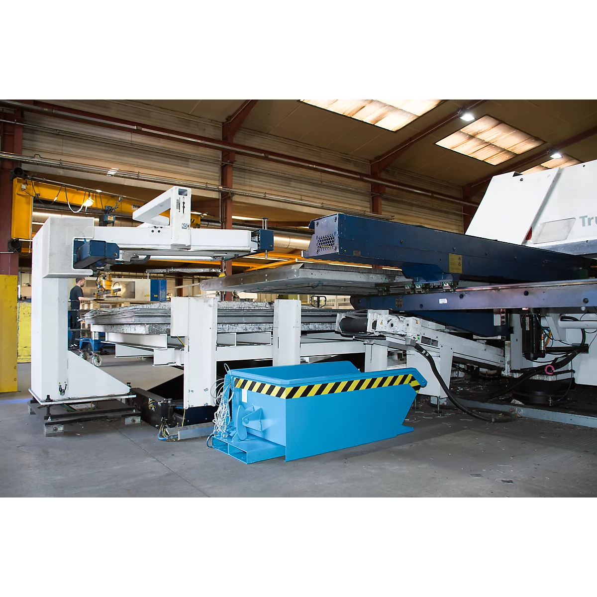 Kiepbak Bauer Mini type MGU 230, hoogte kiepzijde 350 mm, blauw