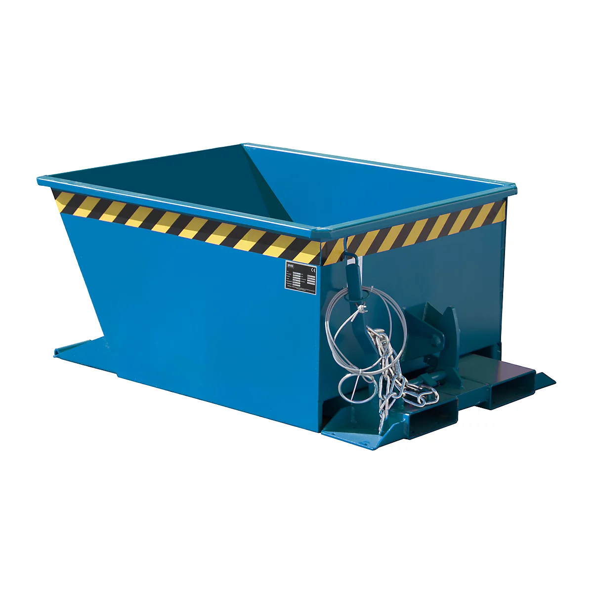 Kiepbak GU-RZ30, voor trolleytreinen, kiep- en schuifbeveiliging, 300 l, RAL 5012 blauw