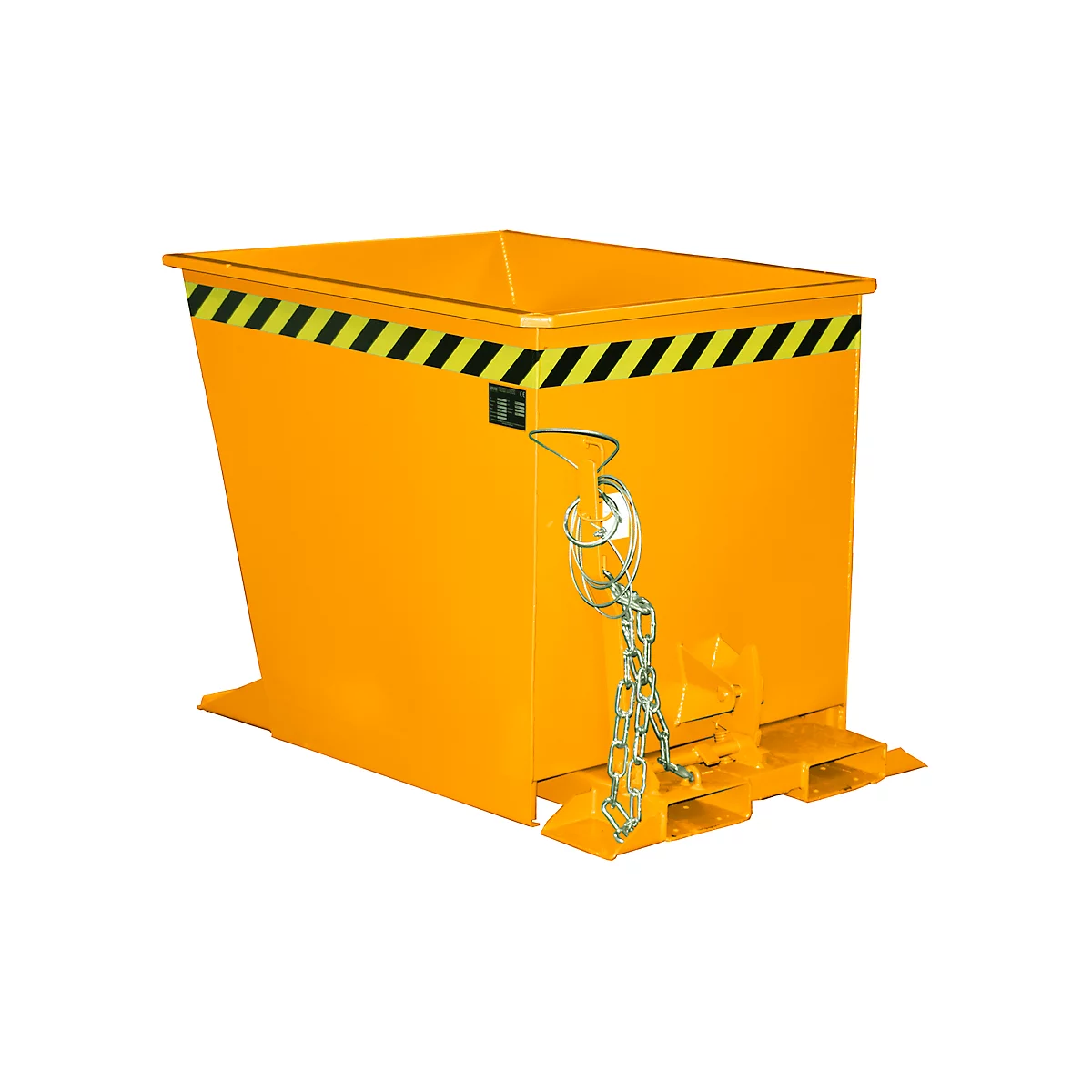 Kiepbak GU-RZ55, voor trolleytreinen, kiep- en schuifbeveiliging, 550 l, RAL 2000 geel