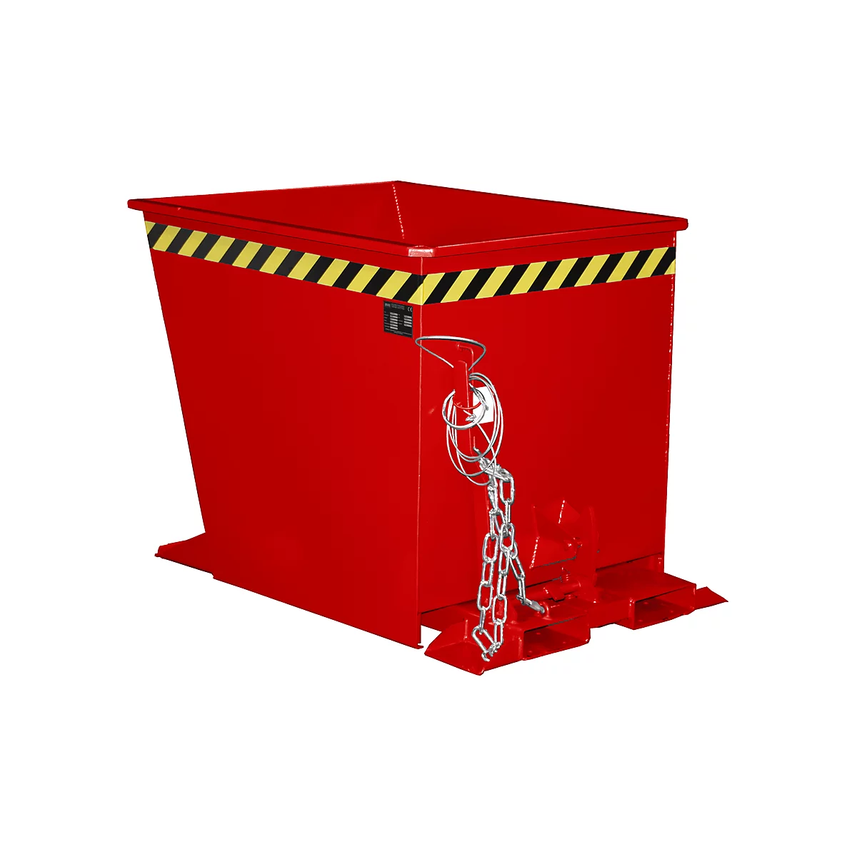 Kiepbak GU-RZ55, voor trolleytreinen, kiep- en schuifbeveiliging, 550 l, RAL 3000 rood
