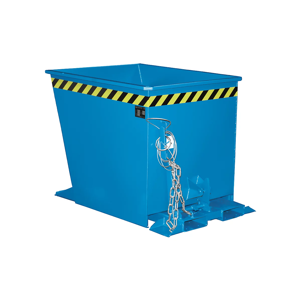 Kiepbak GU-RZ55, voor trolleytreinen, kiep- en schuifbeveiliging, 550 l, RAL 5012 blauw
