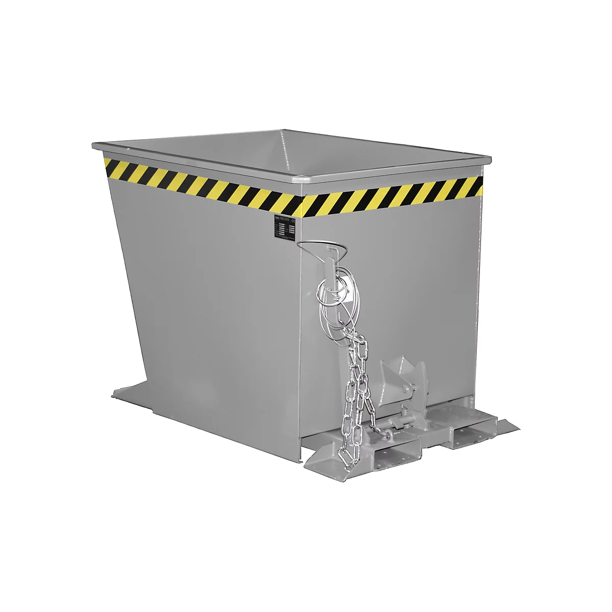 Kiepbak GU-RZ55, voor trolleytreinen, kiep- en schuifbeveiliging, 550 l, RAL 7005 grijs