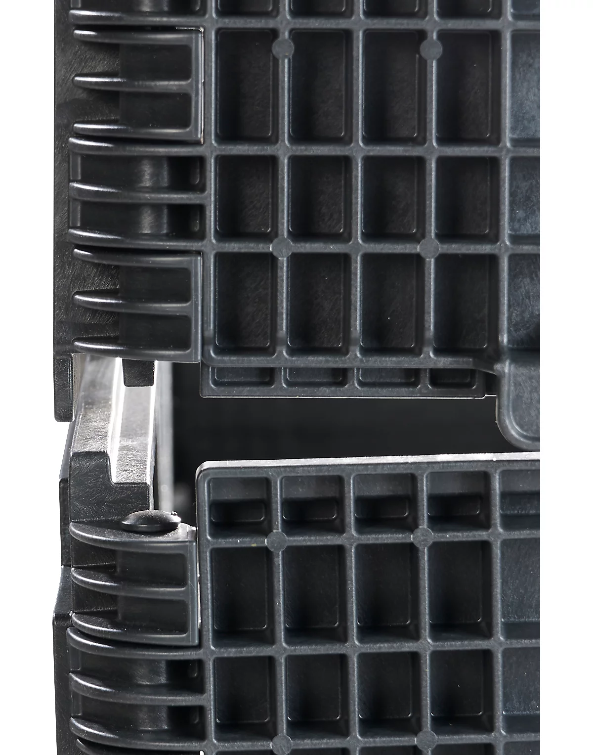 KIGA Kunststoffaufsatzrahmen KIGAFRAME®, L 1200 × B 800 × H 200 mm, stapelbar, PP/PE Recycling-Mix, schwarz