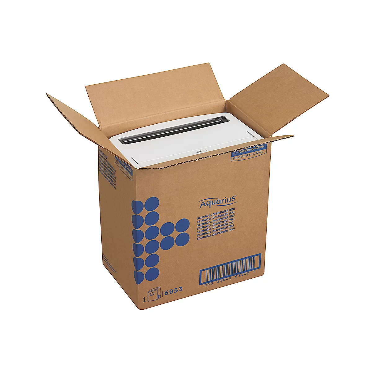 Kimberly-Clark® Aquarius handdoekrolhouder Slimroll 6953, L 343 x B 318 x H 191 mm, kunststof, wit