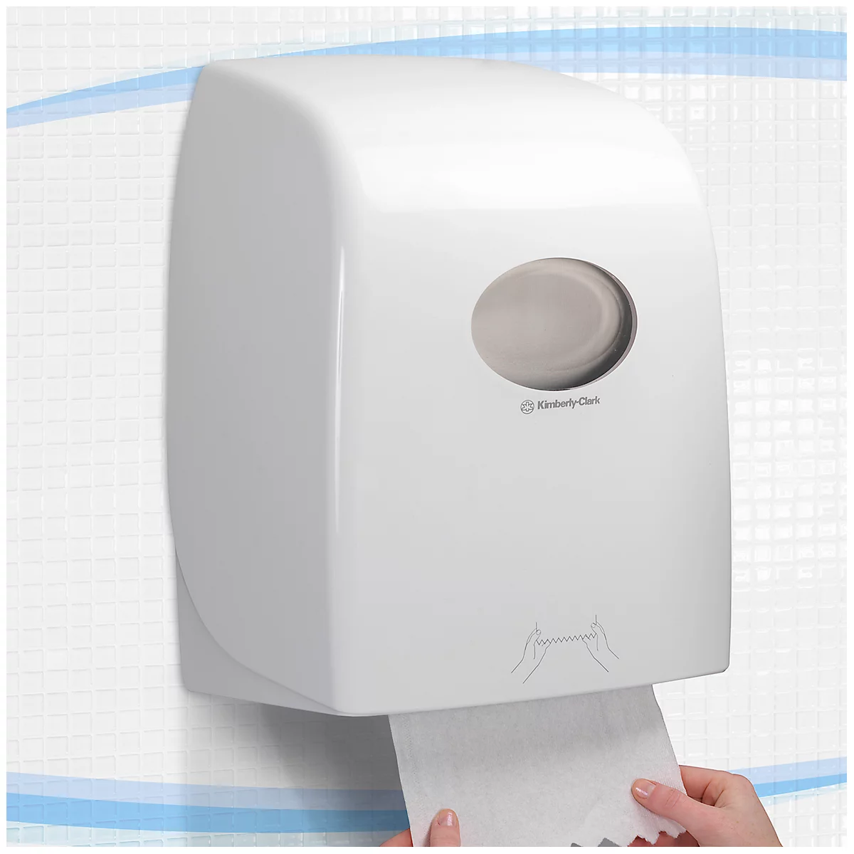 Kimberly-Clark® Aquarius rolhanddoekdispenser 6959, L 428 x B 338 x H 241 mm, kunststof, wit