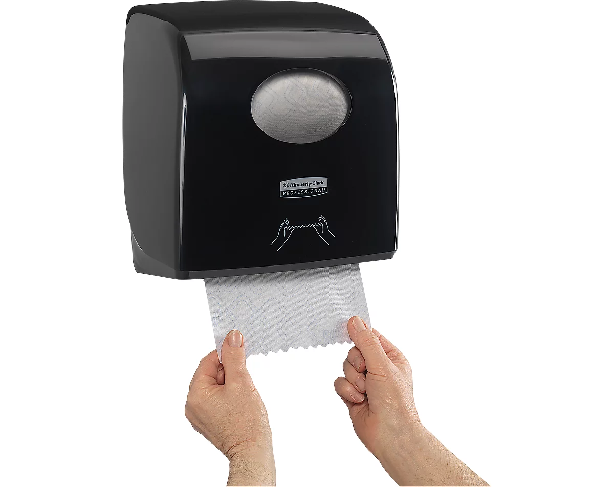 Kimberly-Clark® Aquarius Roll Towel Dispenser Slimroll 7956, para áreas de alto tráfico, negro