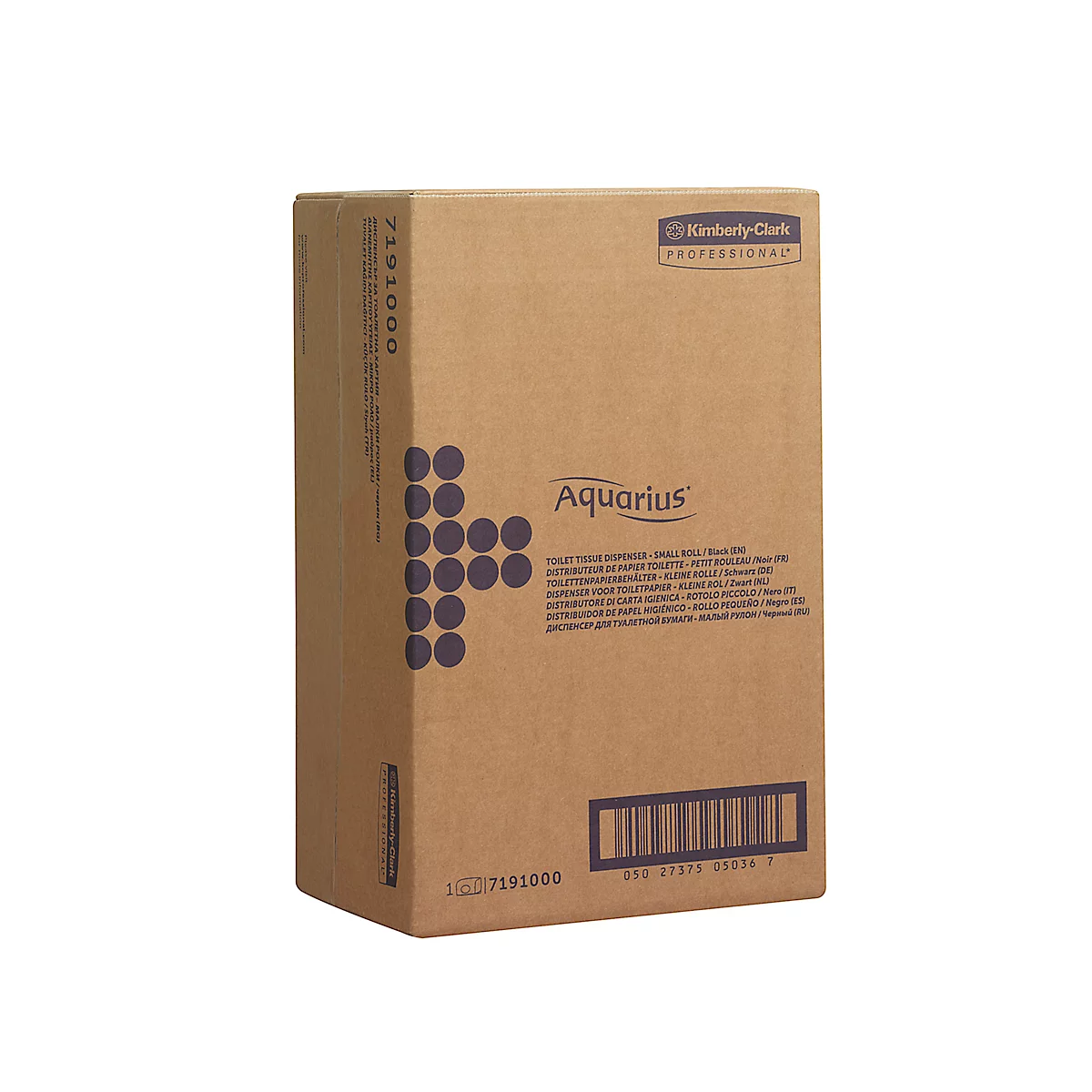 Kimberly-Clark® Aquarius toiletpapierdispenser 7191, voor kleine rollen, handmatige afgifte, L 180 x B 298 x H 128 mm, kunststof, zwart