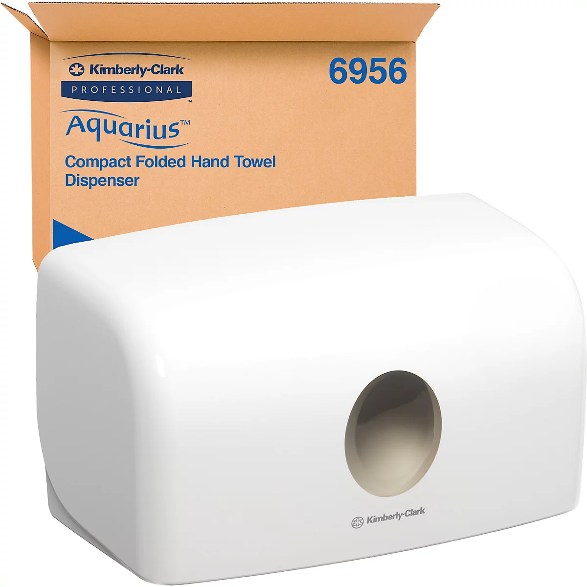 Kimberly-Clark Handdoekdispenser AQUARIUS, klein versie, uitname per vel, B 287 x D 142 x H 159 mm, wit