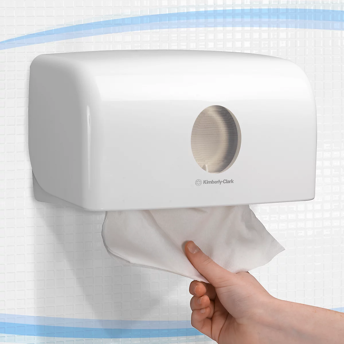 Kimberly-Clark Handdoekdispenser AQUARIUS, klein versie, uitname per vel, B 287 x D 142 x H 159 mm, wit
