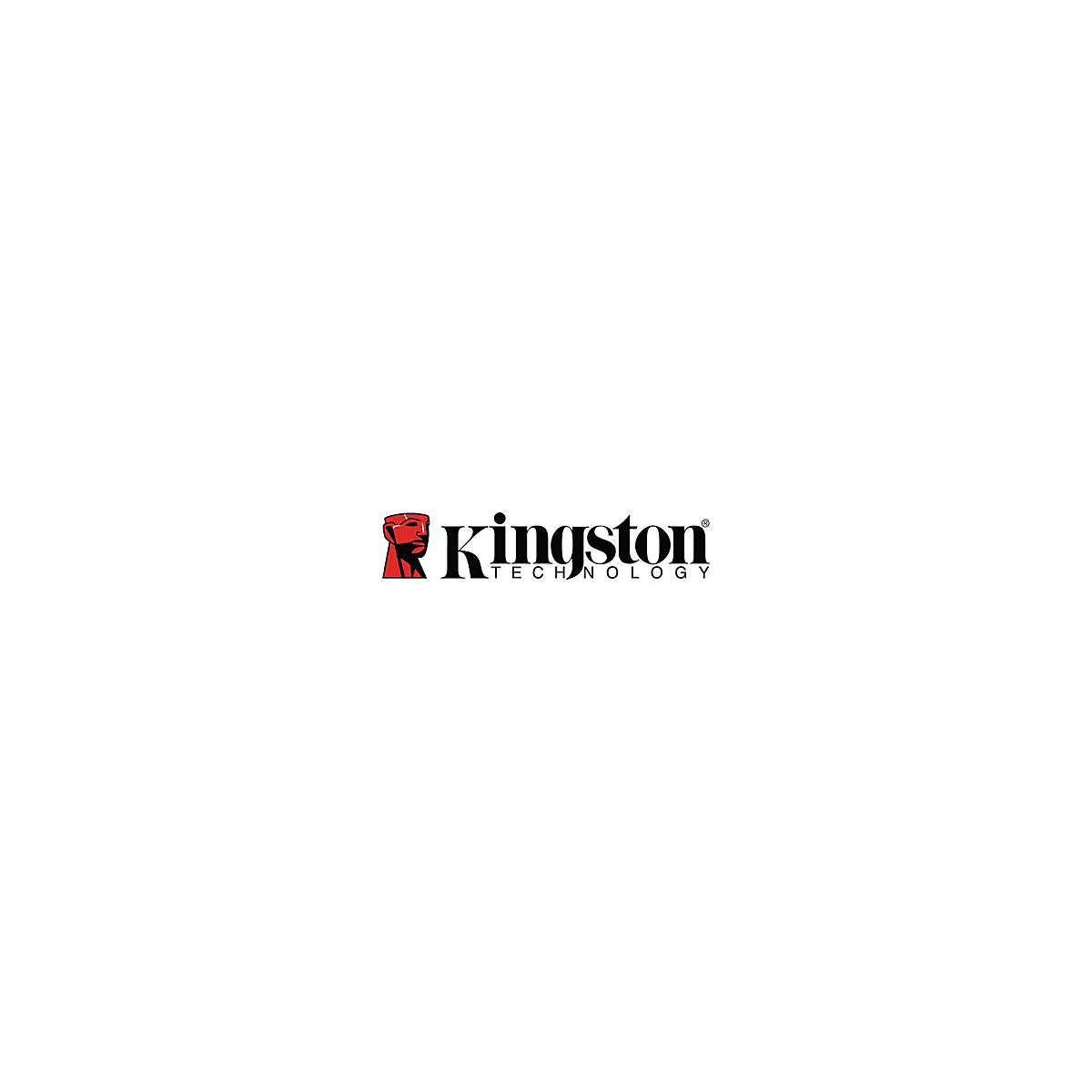 Logo de Kingston Technology. Tête rouge à gauche, lettrage noir 'Kingston TECHNOLOGY' à droite.