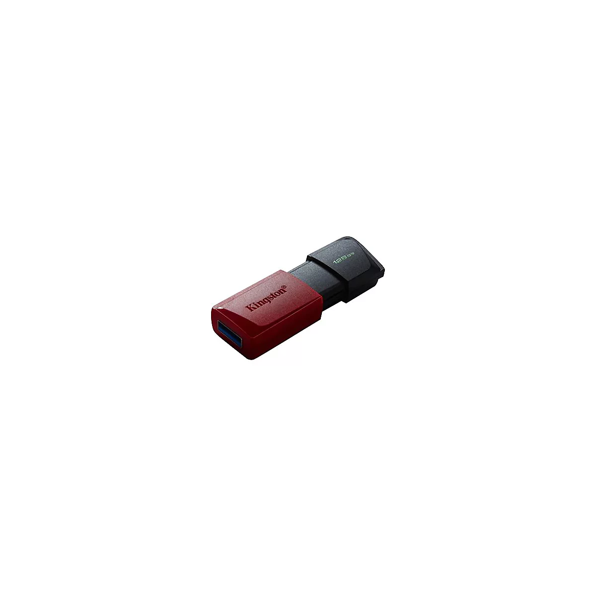 USB-Stick von Kingston in Rot und Schwarz. Beschriftet mit "Kingston" und "128 GB".