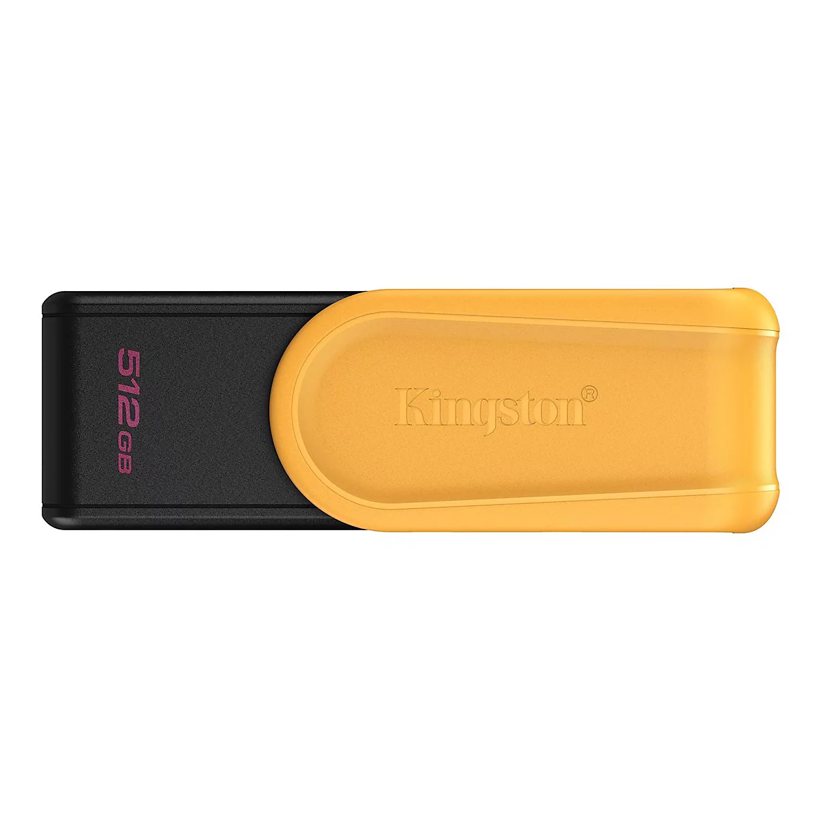 USB-Stick von Kingston, schwarz und gelb, 512 GB.