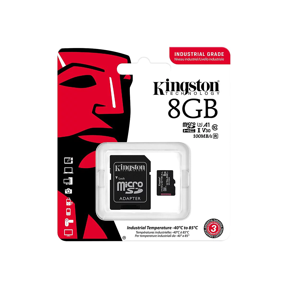 Kingston Industrial - Flash-Speicherkarte - 8 GB - microSDHC UHS-I