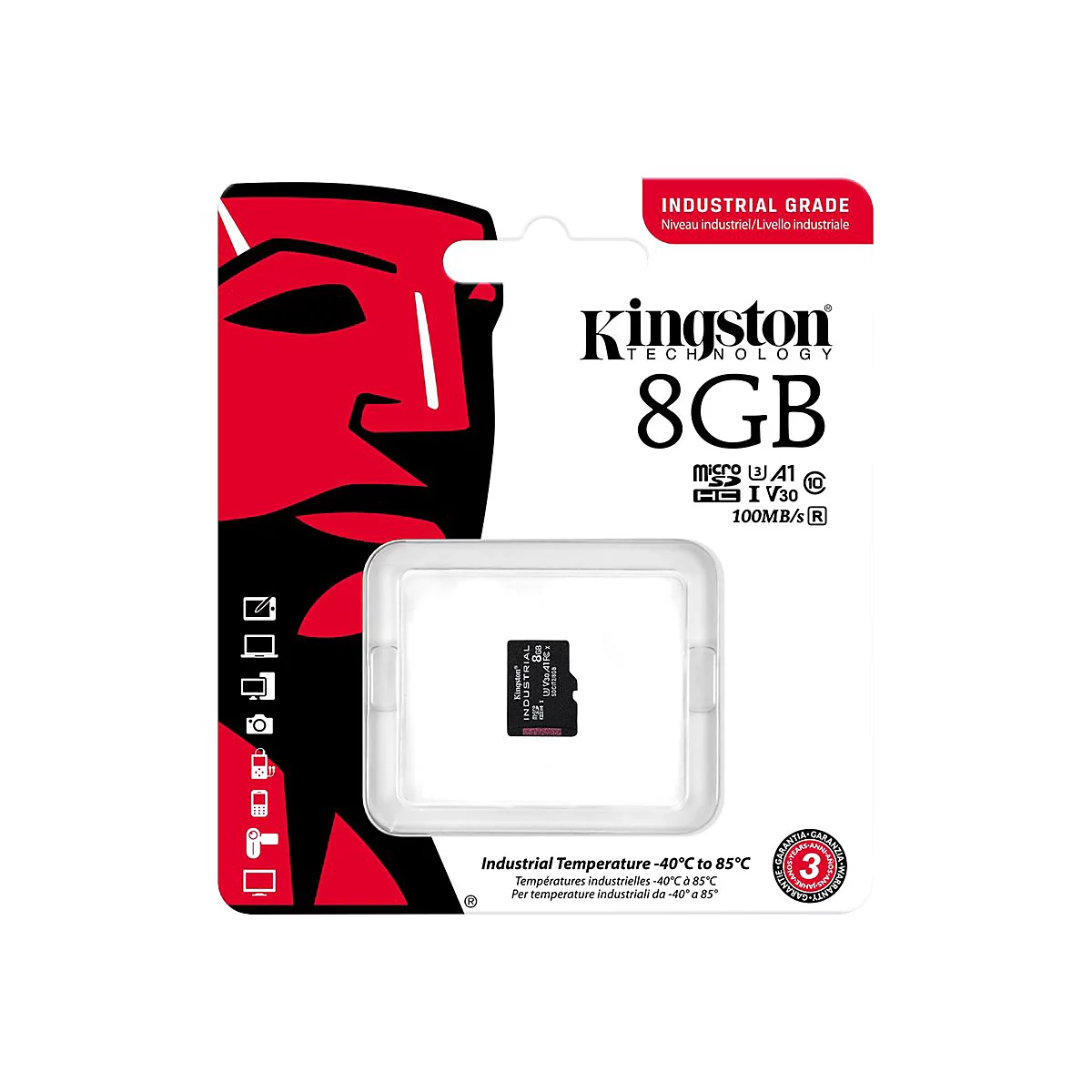 Kingston Industrial - Flash-Speicherkarte - 8 GB - microSDHC UHS-I