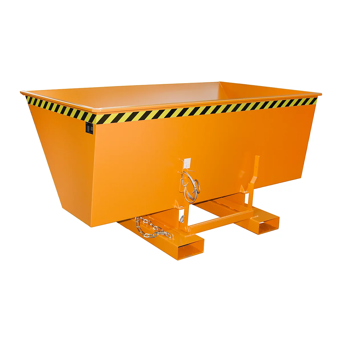 Kippbehälter AK 150, mit Abrollsystem, 1500 l, 1000 kg, L 1420 x B 2280 x H 1070 mm, RAL 2000 gelb