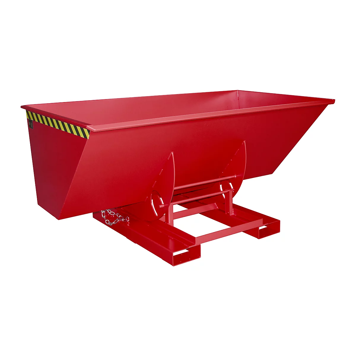 Kippbehälter AK 150, mit Abrollsystem, 1500 l, 1000 kg, L 1420 x B 2280 x H 1070 mm, RAL 3000 rot
