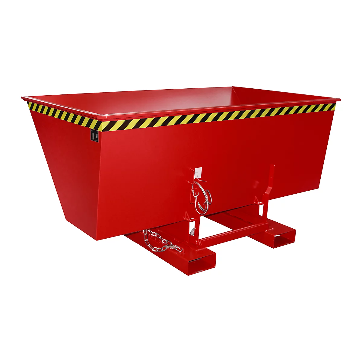 Kippbehälter AK 150, mit Abrollsystem, 1500 l, 1000 kg, L 1420 x B 2280 x H 1070 mm, RAL 3000 rot