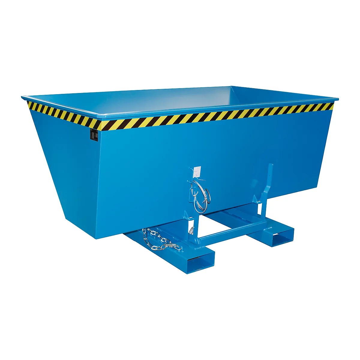 Kippbehälter AK 150, mit Abrollsystem, 1500 l, 1000 kg, L 1420 x B 2280 x H 1070 mm, RAL 5012 blau