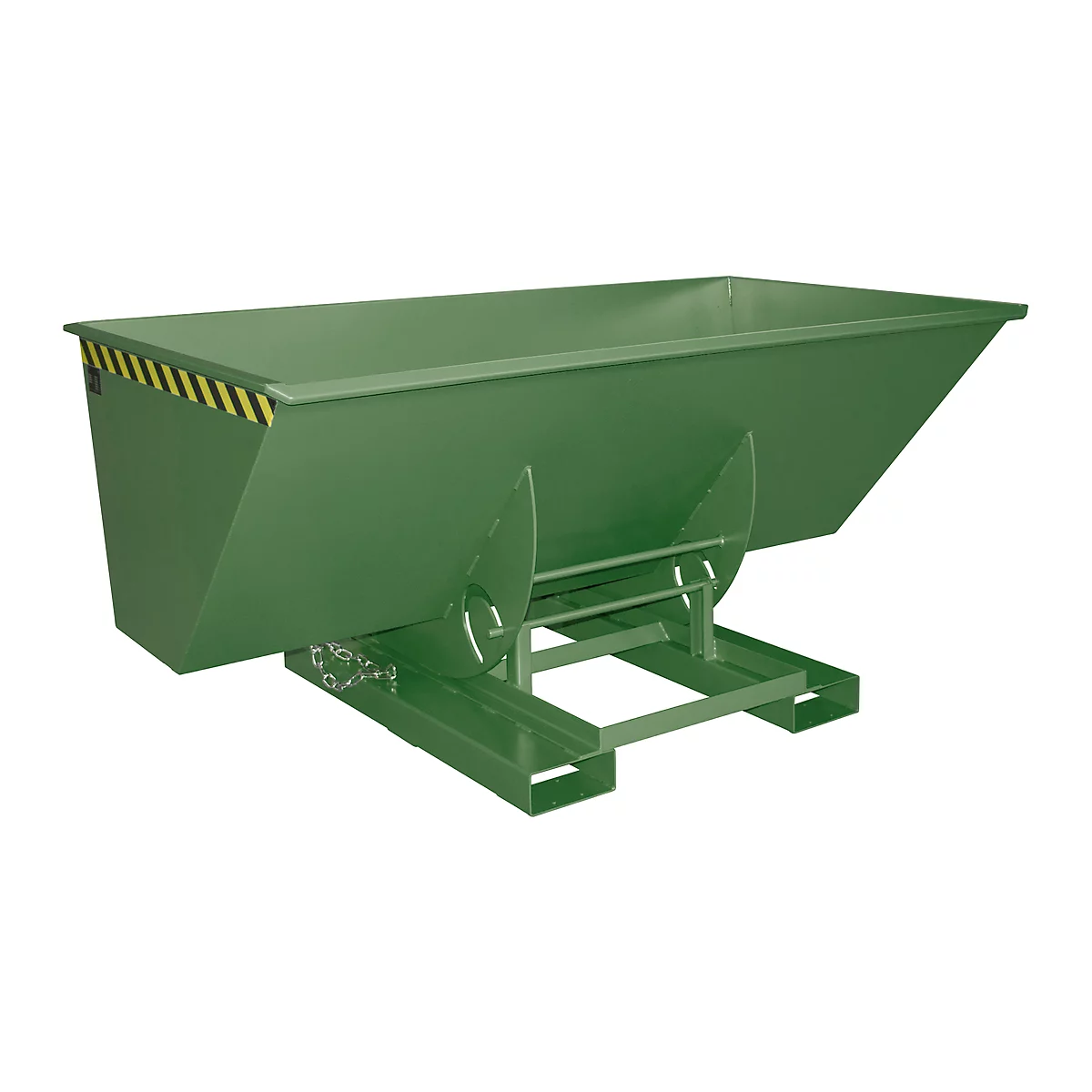 Kippbehälter AK 150, mit Abrollsystem, 1500 l, 1000 kg, L 1420 x B 2280 x H 1070 mm, RAL 6011 grün