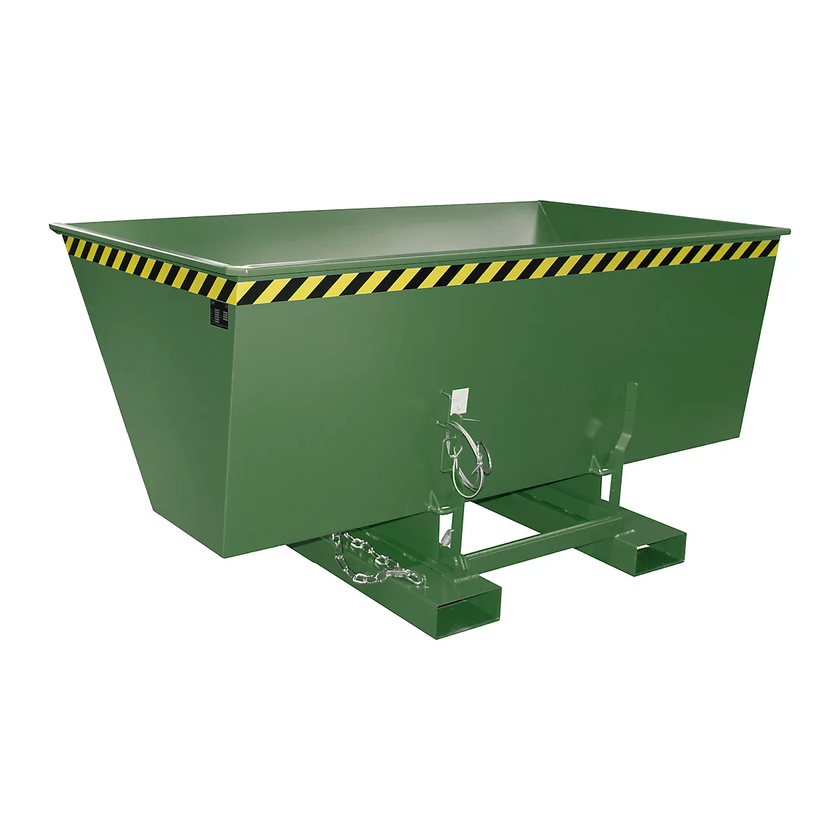 Kippbehälter AK 150, mit Abrollsystem, 1500 l, 1000 kg, L 1420 x B 2280 x H 1070 mm, RAL 6011 grün