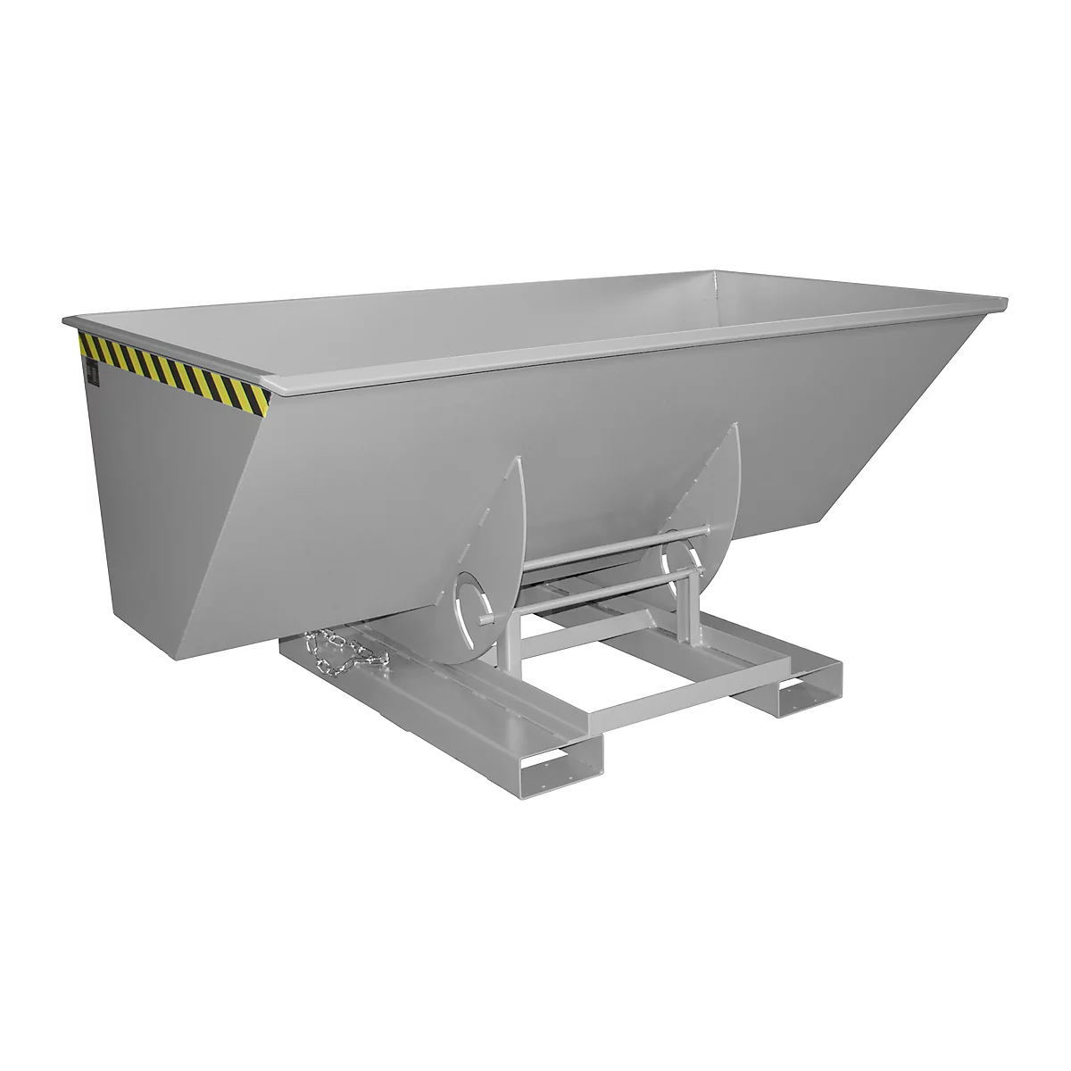 Kippbehälter AK 150, mit Abrollsystem, 1500 l, 1000 kg, L 1420 x B 2280 x H 1070 mm, RAL 7005 grau