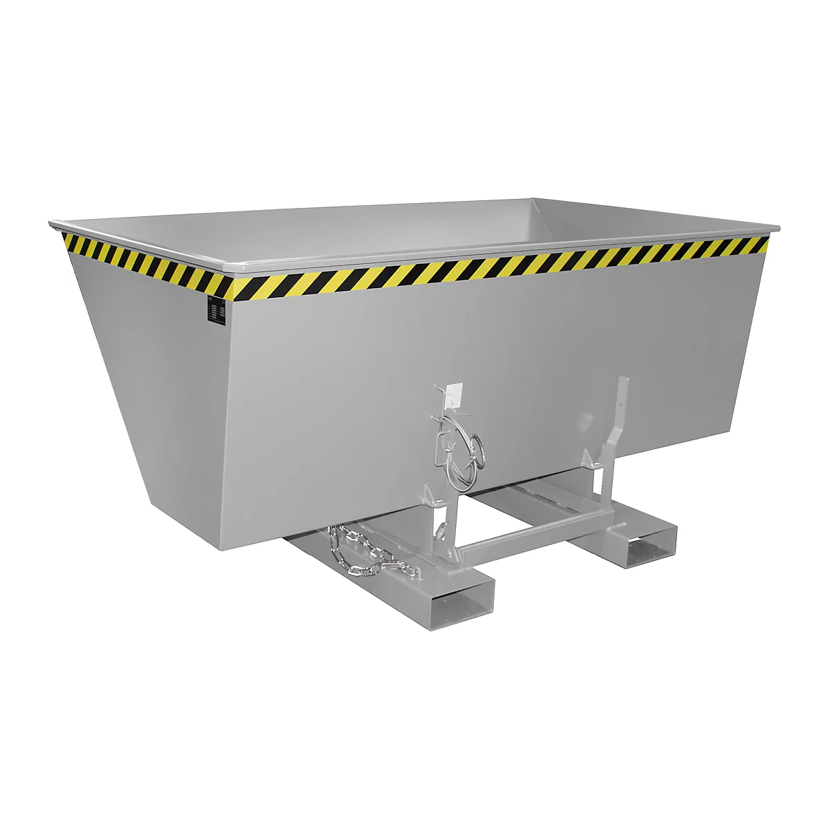 Kippbehälter AK 150, mit Abrollsystem, 1500 l, 1000 kg, L 1420 x B 2280 x H 1070 mm, RAL 7005 grau