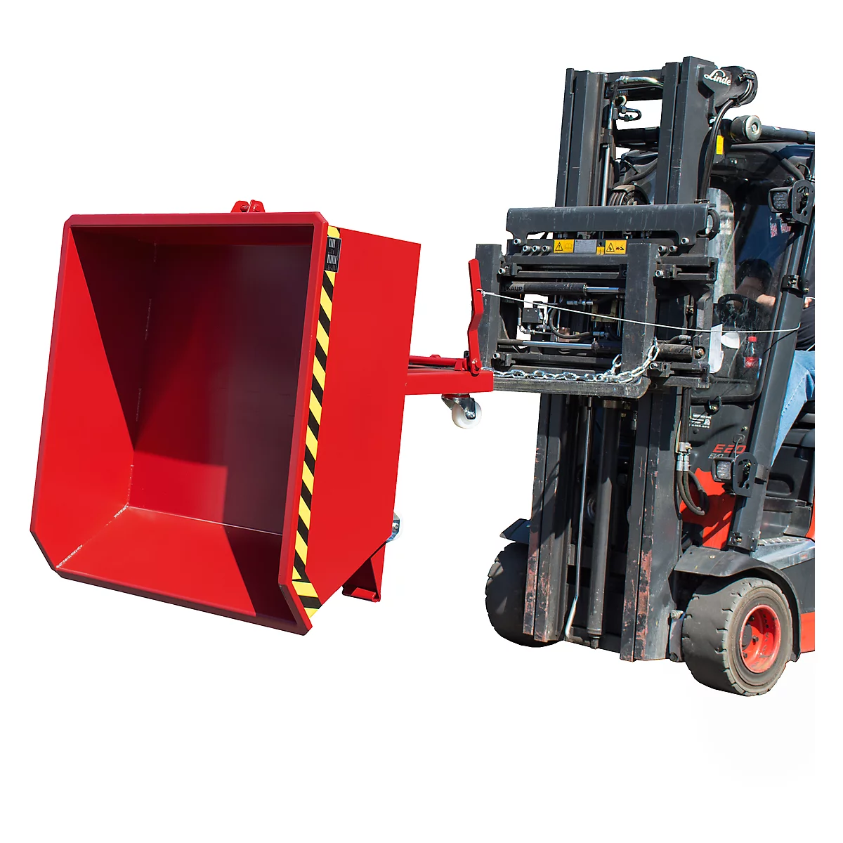 Kippbehälter Bauer Mini Typ MGU 460, niedrige Bauhöhe, 460 l Inhalt, rot