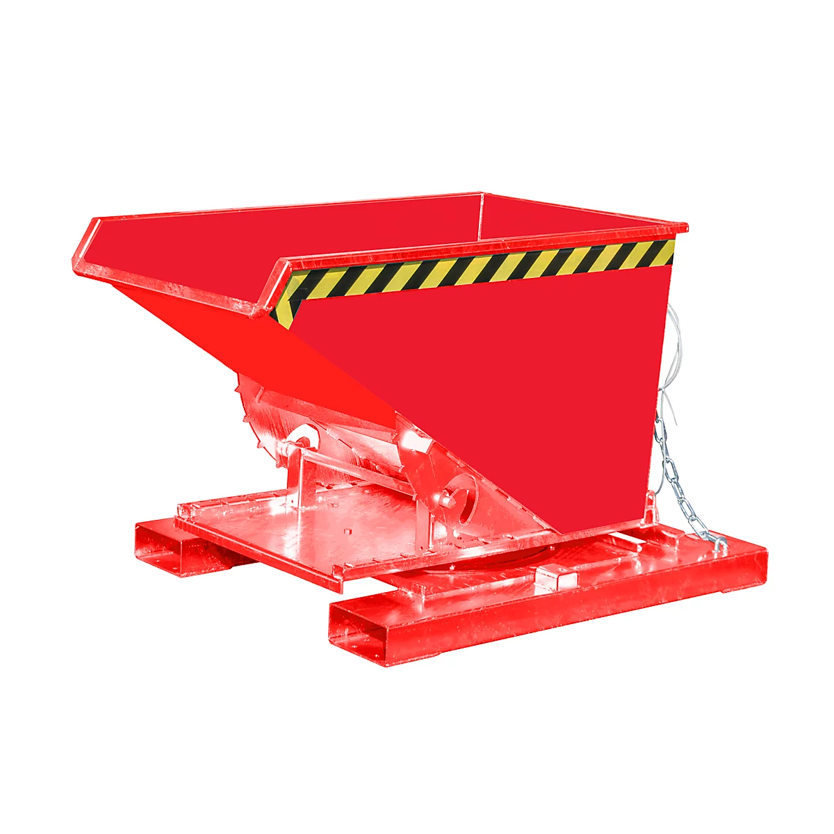 Kippbehälter Typ 3S 300 für Stapler, Tragfähigkeit 750 kg, mit 3-seitiger Kippfunktion, rot RAL