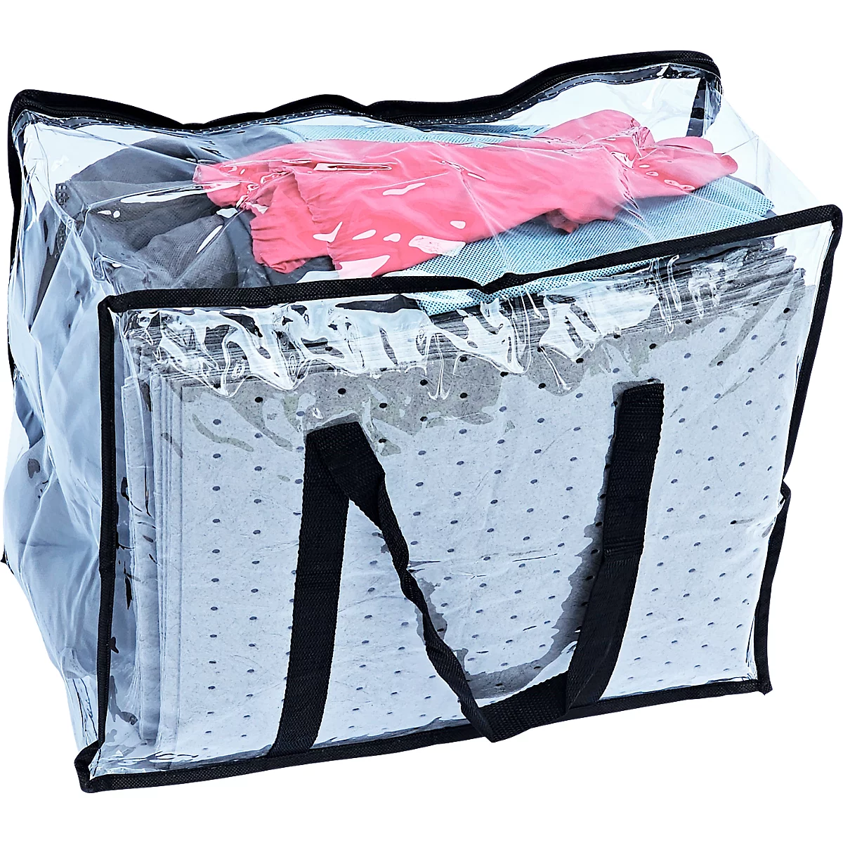 Kit anti-fuites d'urgence, capacité d'absorption de 50 litres, utilisation universelle, avec sacoche de transport