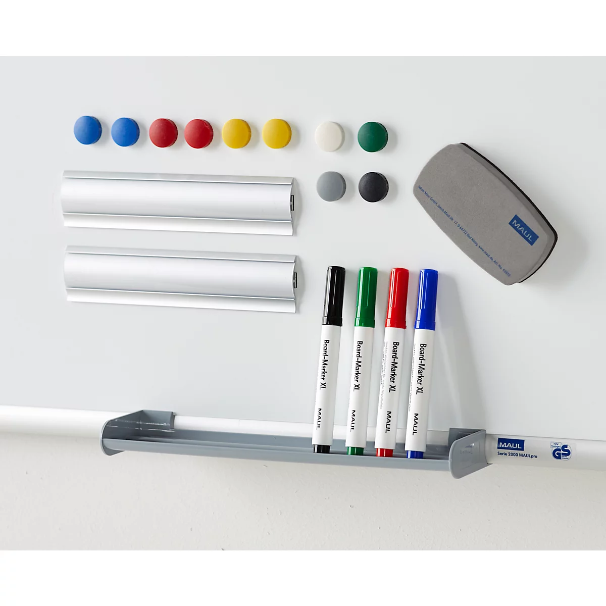 Kit complet tableau blanc MAULpro Whiteboard 2000, L 900 x H 600 mm + accessoires pour tableau blanc Set 3