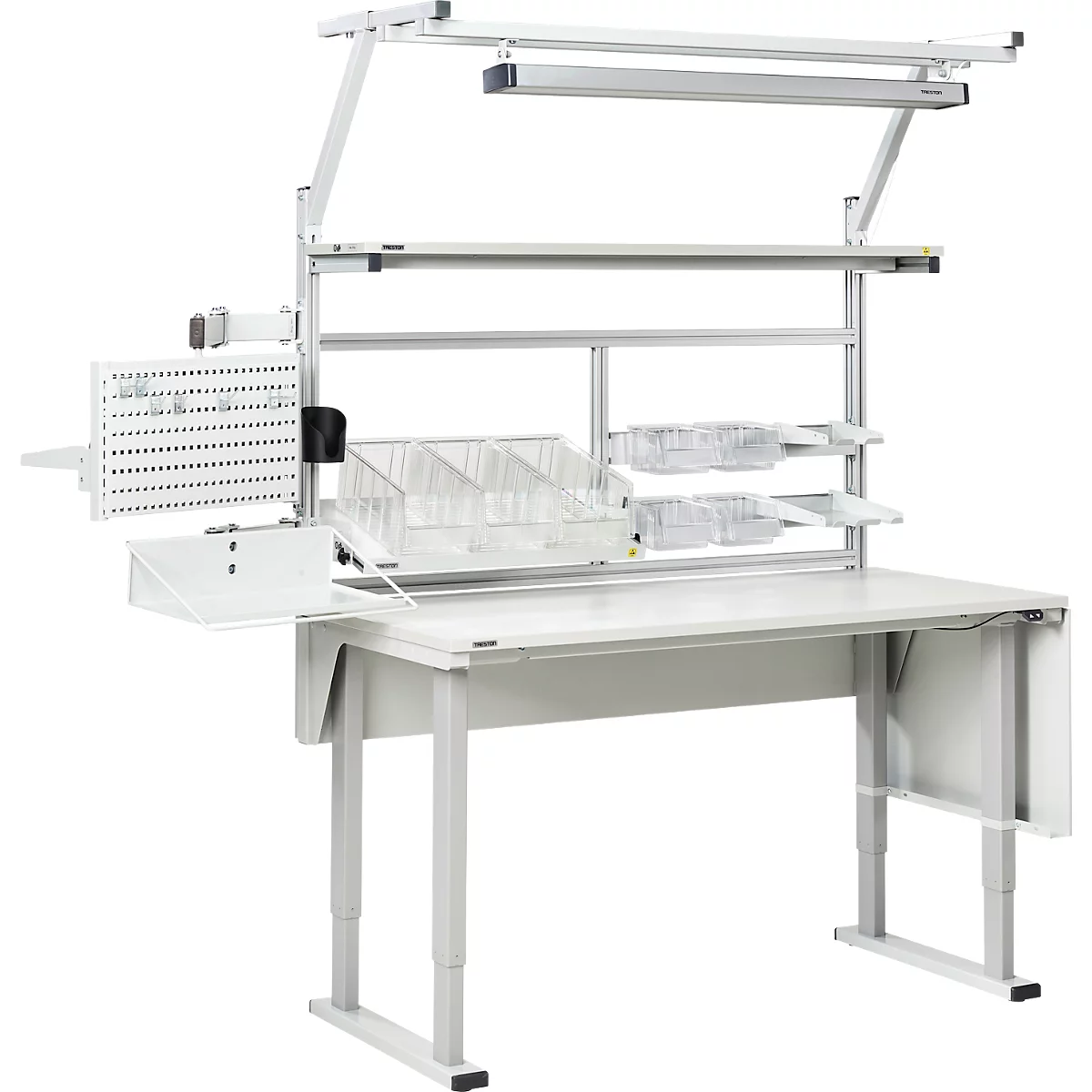 Kit de profilés de montage pour Treston QuatreX, conducteur ESD, L 1060 x P 55 x H 1200, gris clair RAL 7035