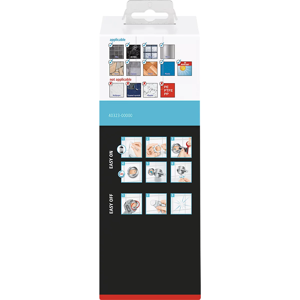 Kit distributeur de savon tesa Smooz, 200 ml, rechargeable, solution adhésive innovante, chromé