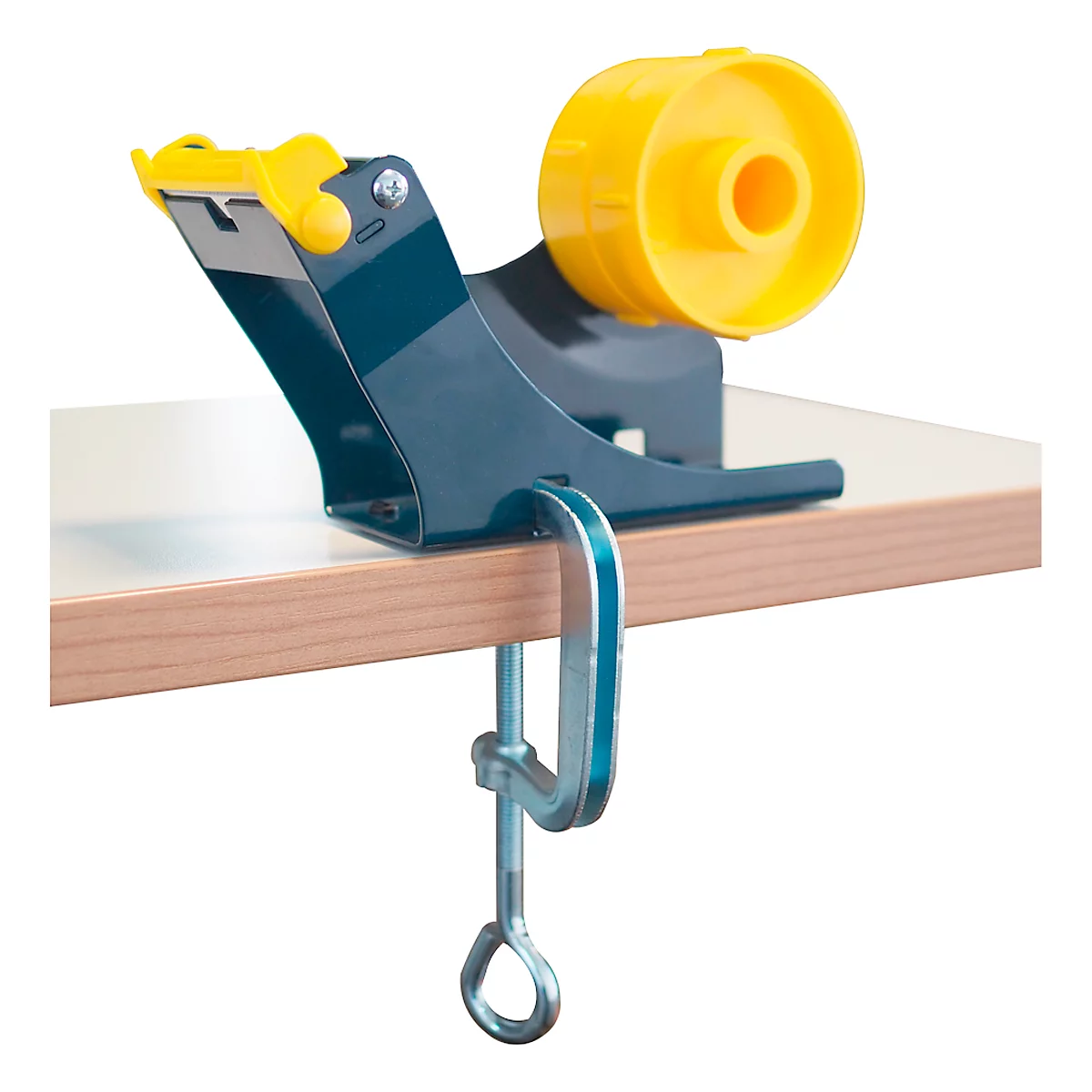 Klebeband-Tischabroller Duo, mit Schraubzwinge, L 175 x B 67 x H 130 mm, Metall