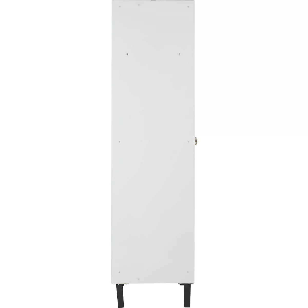 Kledinglocker - 2 compartimenten - B 630 x D 500 X H 1850 mm - met poten – met draaigrendelslot - lichtgrijs RAL 7035/gentiaanblauw RAL 5010 – ons merk Schäfer Shop Pure