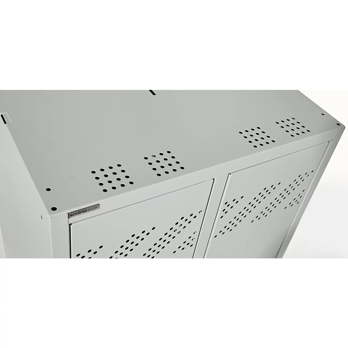 Kledinglocker - 2 compartimenten - B 630 x D 500 X H 1850 mm - met poten – met draaigrendelslot - lichtgrijs RAL 7035/lichtgrijs RAL 7035 – ons merk Schäfer Shop Pure