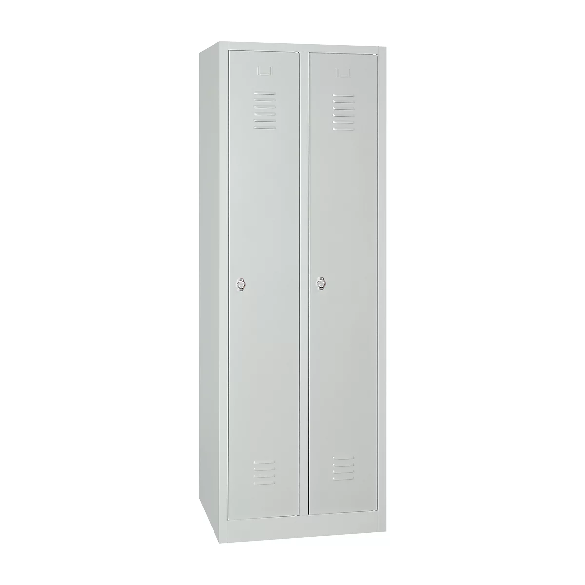 Kledinglocker - met 2 compartimenten - B 500 x D 500 x H 1800 mm - draaigrendelslot - lichtgrijs