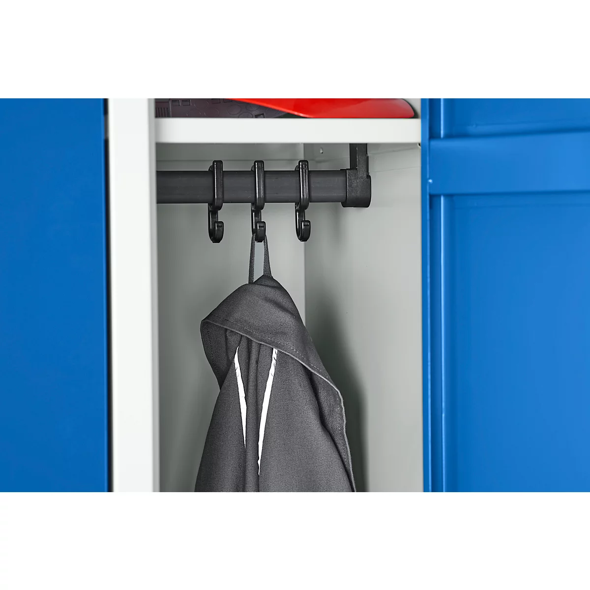 Kledinglocker - stalen - B 1170 x D 500 x H 1800 mm - 4 deuren - draaislot- lichtgrijs en gentiaanblauw