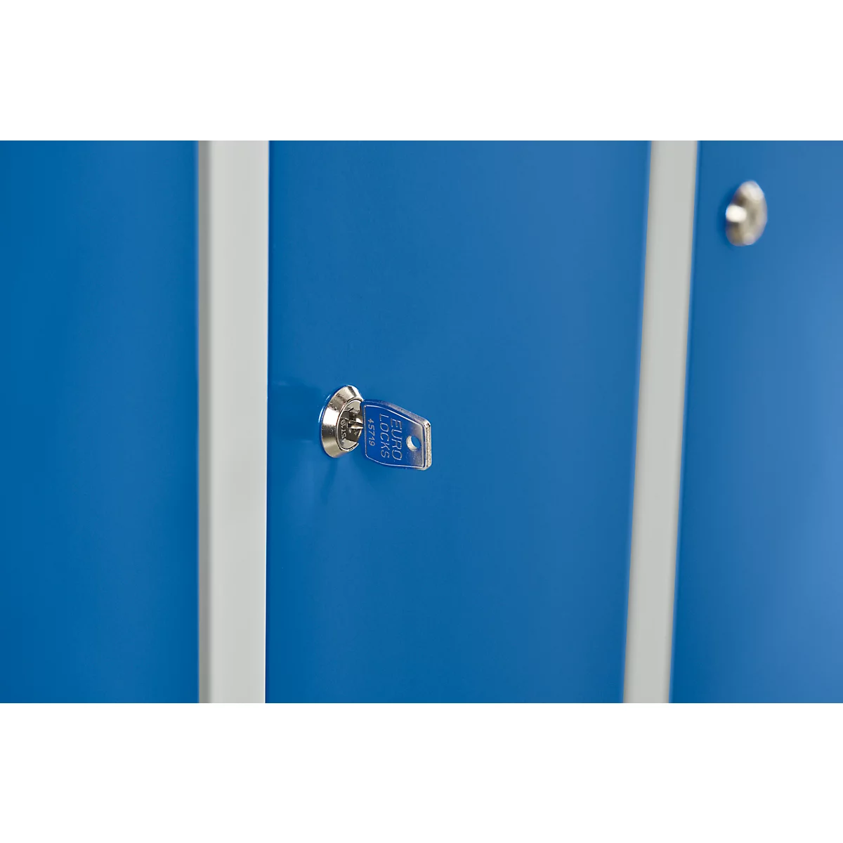 Kledinglocker - stalen - B 1170 x H 1800 mm - 4 deuren - cilinderslot - lichtgrijs en rood