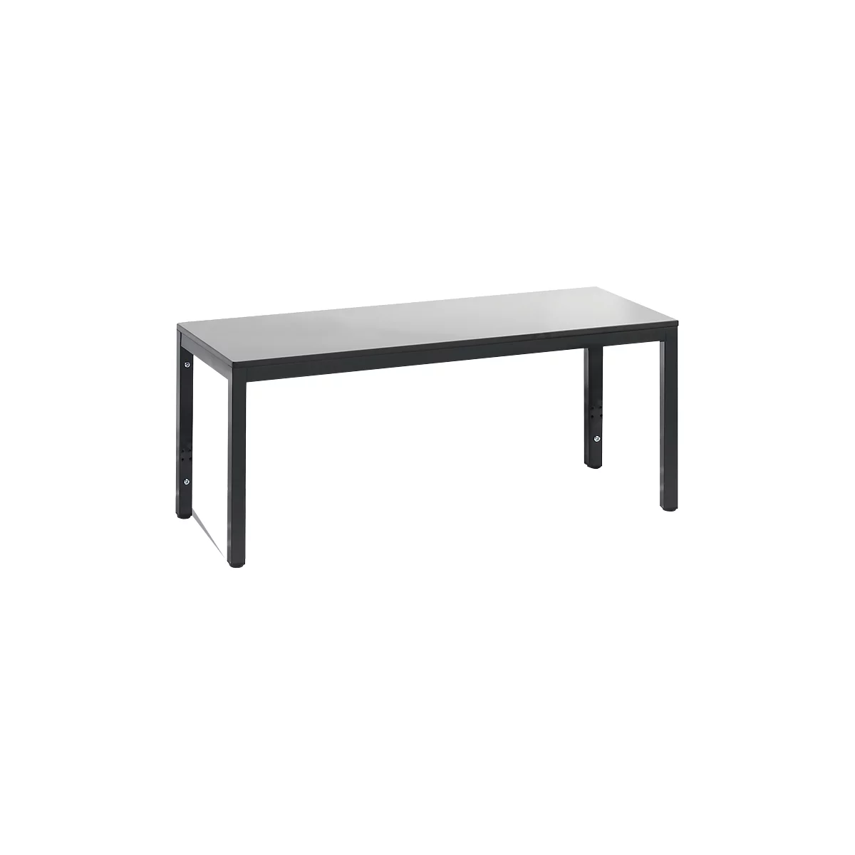 Kleedbank Basic Plus, voor vochtige ruimtes, zonder rugleuning, 4-poots frame zwartgrijs RAL 7021, zonder schoenenrek, B 1000 mm, decor zilvergrijs