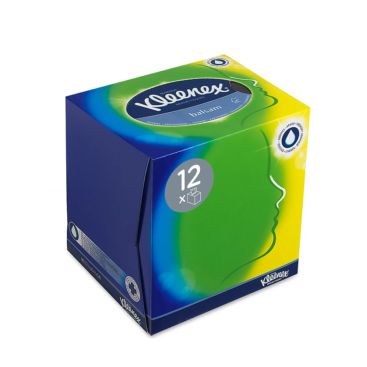 Kleenex® Kosmetiktücher 8825, 3-lagig, 1 Box = 56 Tücher, 12er Packung, weiß