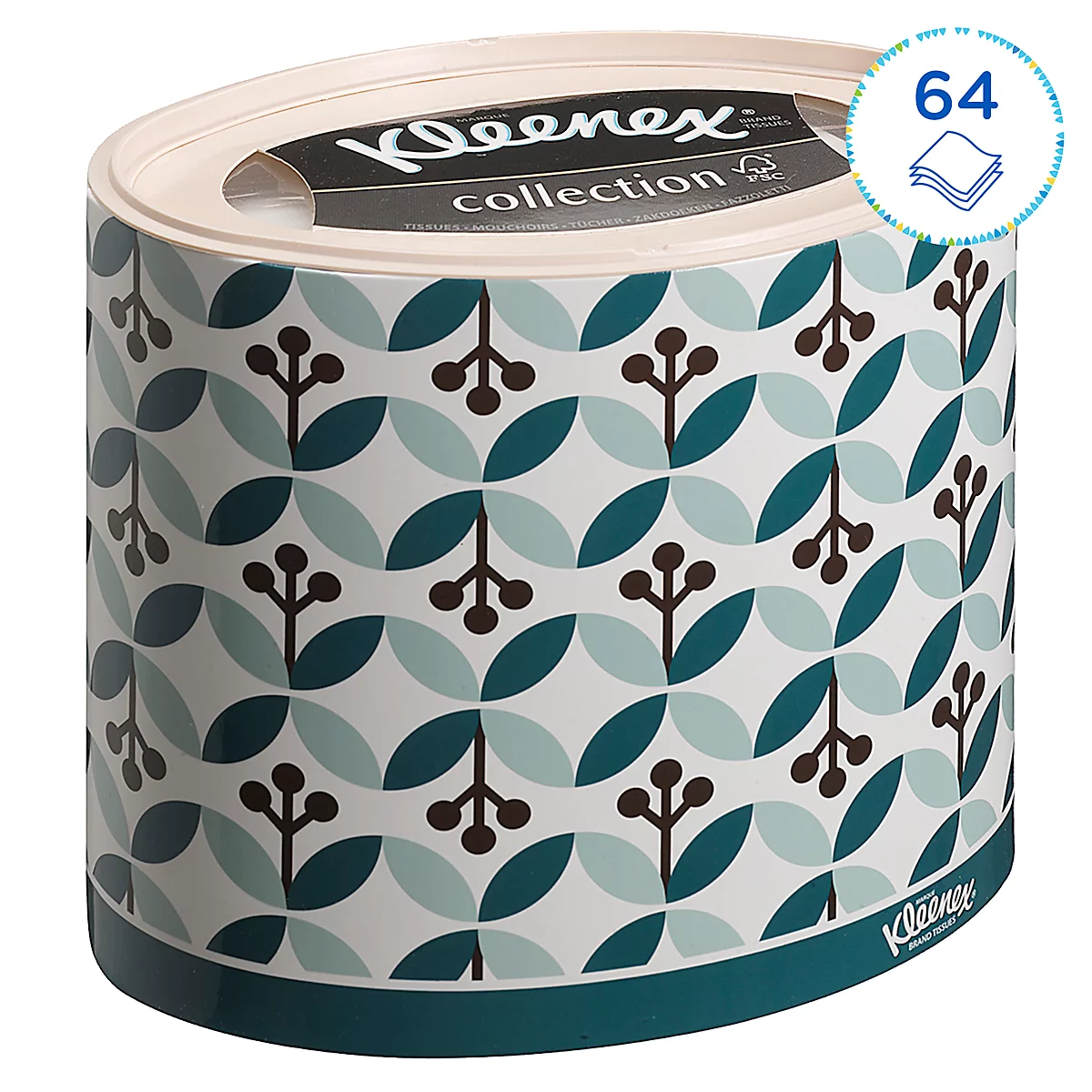 Kleenex® Kosmetiktücher 8826, 3-lagig, 1 Box = 64 Tücher, 1er Packung, weiß