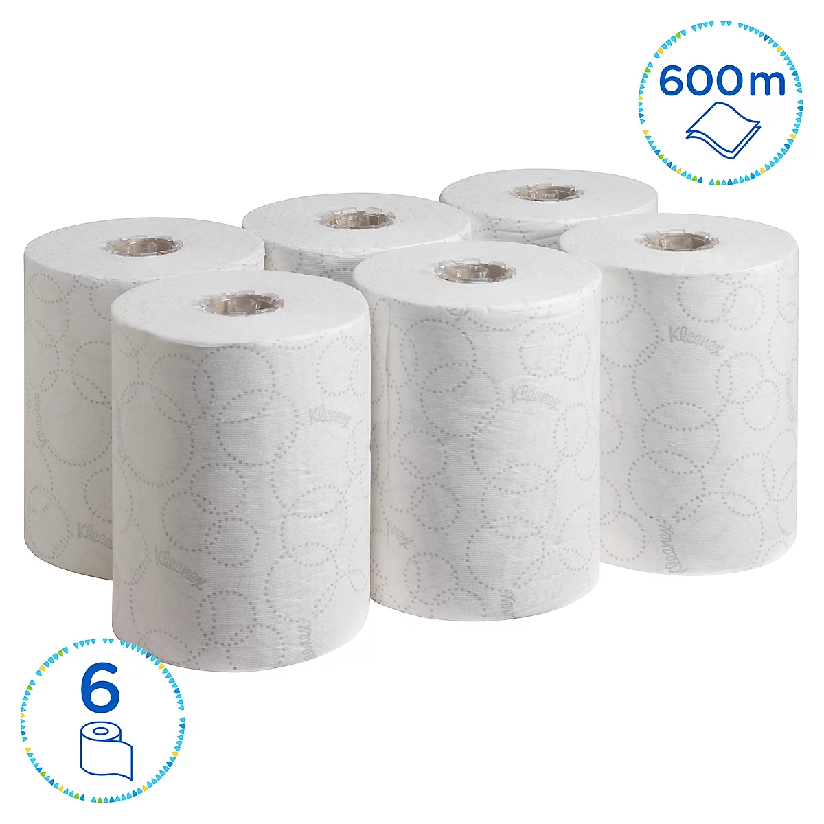 Kleenex® Roll paper towels Ultra Slimroll 6781, 2-laags, 6 rollen á 100 m, wit