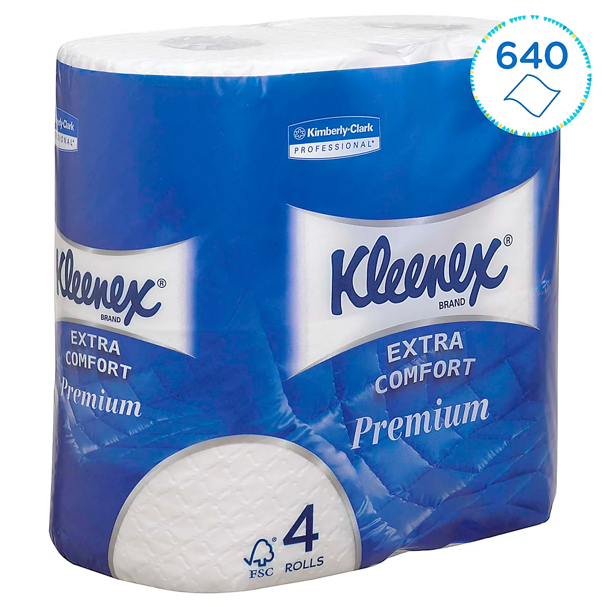 Kleenex® Toilettenpapier 8484, 4-lagig, 6 Päckchen á 4 Rollen, 160 Blatt/Rolle, weiß